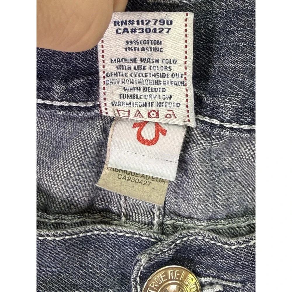 True Religion Jeans Mens 36x34 Blue Joey‎ Super T Bootcut Dark Wash Denim Cowboy